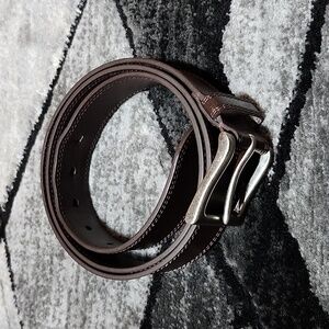 MENS GENUINE BROWN LEATHER CASUAL BELT XL